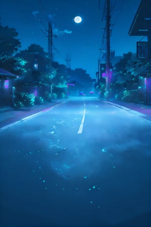Night, Stars, city, lights, landscape, sky, high_resolution, distant city,moon,fate/stay background, Perspective, Purple,Pink, street