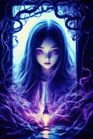 The girl is a translucent phantom made of smoke.
silver neon light, delicate face, long hair, heterochromia, reflection light, alley, twisted and bent grape vine, glitch art,
,donmcr33pyn1ghtm4r3xl  