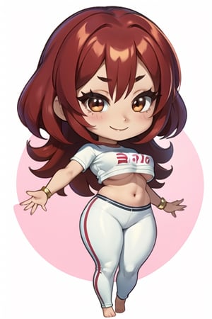 beautiful, woman chibi with a charming and (seductive look:1.1), (chibi:1.8), smiling,  (big head:1.3), voluptuous with great attributes, (white background:1.2)            
 (dancing twerking:1.1)  masterpiece, top and yoga pants  epic look, full body,crop shirt underboob,xyzremedy,nayutaren,chibi,white background