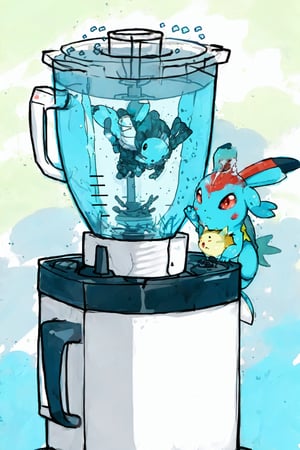 Liquified Carbuncle,pokemon creature stuck in food processor,