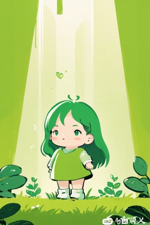 masterpiece, best quality, highres, 1_girl,high quality illustration, (1girl:1.6),BREAKLush Square, Lush Exploration,Premium Generosity,BREAKanalog film, grainy textures, warm tones, nostalgic atmosphere, organic imperfections, classic charm, timeless aesthetics , Line Chibi green