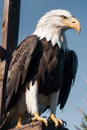 A Bald eagle,  perfect detail, master_piece, realistic, detailing, 8 k render