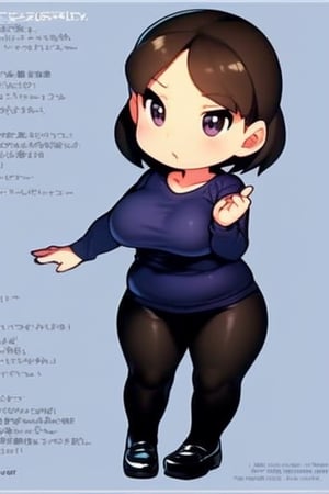 (SOLO), ART BY Bouguereau. CHIBI CHILD GIRL. SFW, [Plump figure,] (short legs),leather shoes, thick thighs, short. Yoga pants, close-fitting sweater,giga breasts,shizuka BIG BREASTS