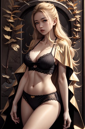 (masterpiece, high-detail, high quality), Best Quality, ultra-detailed, unreal engine,absurdres,
1girl,solo, sparkle_eyes, long_hair, , 18 year old, silky hair,straight hair, ash Blonde hairs,  visible body, body-tight, crop top short, lace,gold trim,no bra,under boob croptop, (black clothes),lace panties,mage cape, thicc panties,
(perfect eyes), perfect face, for a beautiful face with symmetry, very detailed beautiful face and eyes, (pretty skin),white skin, seethrough, sheer_clothes,

show under_boob, underbreast, show navel. adult lady, adult life, POV,(big ass),
basic background, coffee background, Ambilight,cinematic light,professional lighting, (nsfw:1),glitter, (mage style), (fantasy),A girl dancing ,noctuyen,

cowboy_shot, upper body