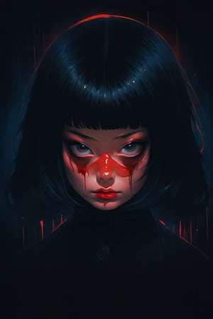 color photo of a captivating close-up of a person with blood on their eyes, reminiscent of an anime movie poster. The woman featured in the image has long, dark hair that cascades around her face, creating a striking contrast against the bloodied eyes. The poster draws inspiration from the dark and suspenseful atmosphere of the anime series Death Note, capturing its essence in a single, haunting image. The text on the poster is displayed in a bitter, grotesque font, adding to the overall sense of foreboding. The woman portrayed is a beautiful young Asian woman, her gaze filled with an enigmatic intensity that leaves viewers intrigued and unsettled. The image evokes a feeling of anticipation, as if it captures a pivotal moment in a horror narrative. The symmetrical composition of the woman's face adds a sense of eerie balance, heightening the sense of unease. This close-up shot, taken directly from a movie, captures the essence of the character, reminiscent of the iconic movie covers featuring the enigmatic artist Björk. It promises a thrilling and suspenseful experience, leaving viewers eager to uncover the secrets hidden within the story
an ultrafine detailed painting
an ultrafine detailed painting
20%
a painting
19%
a drawing
18%
a digital painting
18%
digital art
18%
Artist
by Philip Evergood
by Philip Evergood
26%
by Petr Brandl
25%
by Bob Ringwood
25%
by Reynolds Beal
24%
by Eddie Campbell
24%
Movement
ashcan school
ashcan school
21%
modern european ink painting
21%
post-impressionism
20%
figuration libre
20%
american scene painting
20%
Trending
behance
behance
19%
featured on pixiv
18%
behance contest winner
18%
pixiv
17%
pinterest
17%
Flavor
an illustration of a bar/lounge
an illustration of a bar/lounge
24%
bar
23%
kessler art
23%
an example of saul leiter's work
23%
nighthawks
23%