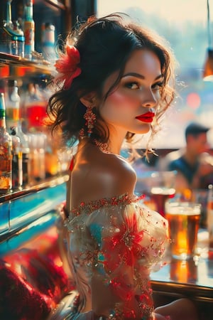 color photo of a mesmerizing close-up of a woman adorned with vibrant red lipstick, a digital artwork that is currently trending on ArtStation. This captivating piece of art is created with meticulous attention to detail, showcasing the artist's skill in capturing the beauty and essence of the subject. The illustration is rendered in a blurred and dreamy style, reminiscent of an airbrush technique, adding an ethereal quality to the portrait. The woman's face is depicted with intricate details, highlighting her unique features and radiating beauty. This stunning artwork serves as a testament to the artist's talent in creating a truly captivating and mesmerizing portrayal of a beautiful woman. Every brushstroke and color choice in this illustration contributes to its overall allure, immersing viewers in a world of beauty and admiration.
20%
a painting
19%
a drawing
18%
a digital painting
18%
digital art
18%
Artist
by Philip Evergood
by Philip Evergood
26%
by Petr Brandl
25%
by Bob Ringwood
25%
by Reynolds Beal
24%
by Eddie Campbell
24%
Movement
ashcan school
ashcan school
21%
modern european ink painting
21%
post-impressionism
20%
figuration libre
20%
american scene painting
20%
Trending
behance
behance
19%
featured on pixiv
18%
behance contest winner
18%
pixiv
17%
pinterest
17%
Flavor
an illustration of a bar/lounge
an illustration of a bar/lounge
24%
bar
23%
kessler art
23%
an example of saul leiter's work
23%
nighthawks
23%