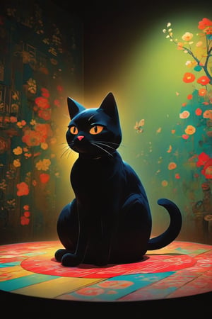 color photo of a captivating stop-motion video animation inspired by the renowned artist Fyodor Rokotov. This enchanting scene, currently trending on Polycount, features a black cat gracefully laying on top of a table. The stop-motion film, reminiscent of the 1924 era, captures the character of the cat in a top-down view, creating a unique perspective that adds depth and intrigue to the composition. The dancing character, with its Soviet influences, exudes an air of nostalgia and whimsy. The animation, created in a Japanese anime style, showcases the artistry of anime captura techniques, combining the charm of traditional cel animation with the fluidity of modern technology. The video still, taken from this captivating stop-motion animation, serves as a delightful screensaver, perfect for lovers of children's animated films and fans of Japanese anime. This enchanting scene invites viewers of all ages to immerse themselves in the magical world of animated storytelling., photo, painting, product, 3d render, illustration, cinematic, dark fantasy, architecture, vibrant, anime, fashion, ukiyo-e, conceptual art, wildlife photography, portrait photography, graffiti, poster