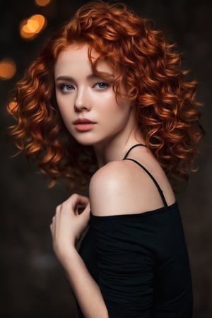 a hyper realistic full body image of a sexy ginger haired woman of 24 years old with fiery curls striking a charismatic pose. She radiates confidence, her magnetic presence enhanced by the aromatic allure. Professional photostudio. Photorealistic image, RAW, bokeh, (((soft focus))). soft light coming from behind creating a dreamlike atmosphere
looking over her shoulder, (((bare shoulders))), Face makeup,more saturation 