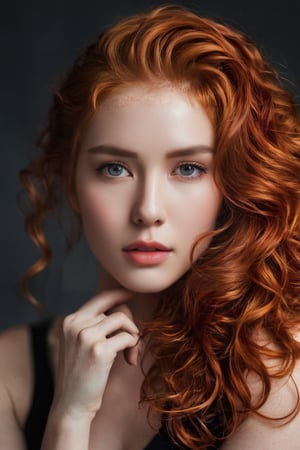 a hyper realistic image of a sexy ginger haired woman of 24 years old with fiery curls striking a charismatic pose. She radiates confidence, her magnetic presence enhanced by the aromatic allure. Professional photostudio. Photorealistic image, RAW, bokeh, (((soft focus))). soft light coming from behind creating a dreamlike atmosphere
looking over her shoulder, (((bare shoulders))), Face makeup,more saturation 