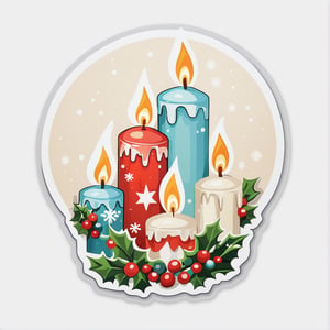 Christmas candles, Sticker,Stickers