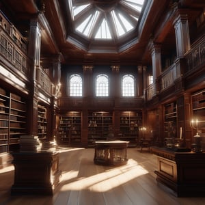 3d render of a legendary library, RDR 2 game render, very detailed, 4k resolution, specular lighting, 35mm Canon f/8, outstanding beauty, masterpiece, colorist, leonardo davinci style