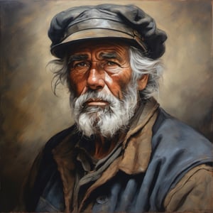 a portrait of an old coal miner in 19th century, beautiful painting with highly detailed face by greg rutkowski and magali villanueve