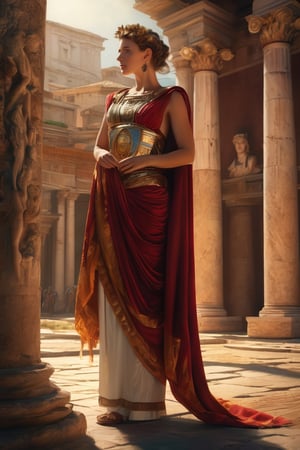 (masterpiece), (extremely intricate), fantasy, (((hyperrealistic, 4K, Ancient Rome),

(Image of  In 49 AD, Julia Agrippina the Younger, upon her marriage to Roman Emperor Claudius
Full body)

(computer graphics by Þórarinn B. Þorláksson, cgsociety, fantasy art, masculine, 2d game art, majestic)


(((colorful Romans clothing, intricate details on clothing))), 

(perfect composition:1.4), aspect ratio 1:1, beach, deviantart hd, art station hd, concept art, detailed face and body, award-winning photography, margins, detailed face, professional oil painting by Ed Blinkey, Atey Ghailan, Jeremy Mann, Greg
