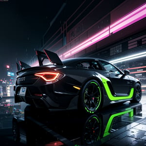 1car, Super car, wide body kit, modified car, racing livery, raining, widebody kit, wallpaper
masterpiece, best quality, realistic, ultra highres, depth of field,(full dual colour neon lights:1.2), (hard dual colour lighting:1.4), (detailed background), (masterpiece:1.2), (ultra detailed), (best quality), intricate, comprehensive cinematic, magical photography, (gradients), colorful, detailed landscape, visual key,