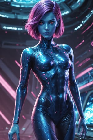 score_9, score_8_up, score_7_up, score_6_up, beautiful alien girl, blue skin, short hair, cinematic pose, spaceship, sci-fi, detailed background, sharp focus, aesthetic bodysuit, highly detailed, vibrant colors, 8k, cowboy shot