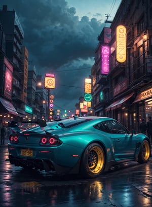 (digital artwork), Super car, wide body kit, modified car, racing livery, raining,
masterpiece, best quality, realistic, ultra highres, depth of field,(full dual colour neon lights:1.2), (hard dual colour lighting:1.4), (detailed background), (masterpiece:1.2), (ultra detailed), (best quality), intricate, comprehensive cinematic, magical photography, (gradients), colorful, detailed landscape, visual key,neonnightKA,DonMC3l3st14l3xpl0r3rsXL