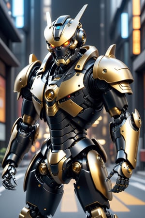 Angry AgileDung anime robot mecha robo soldier character,black armor, anthropomorphic figure, wearing futuristic soldier armor and weapons, reflection mapping, realistic figure, hyperdetailed, cinematic lighting photography, 32k uhd with a golden staff, roaring

By: panchovilla,mecha