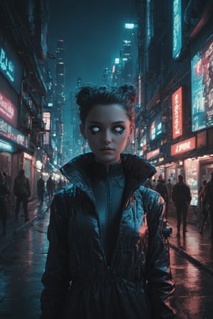 score_9, score_8_up, score_7_up, 1girl, solo, futuristic, cyberpunk, night, street, billboards, detailed eyes, sharp pupil, detailed background, very aesthetic, illustration, perfect composition, intricate details,