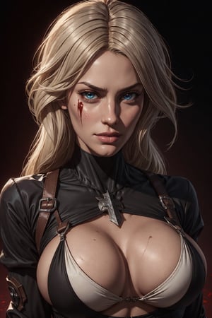 (nsfw:0.8),upper body, a beautiful busty female crusader,white and red crusader uniform,
arrogant facial expression,dirty skin,bloody skin,huge cleavage,topless,divine,holy,
blood everywhere,(plain background:1.67),dark,hardcore,dim lighting,foggy background, Vega Infinite Devid,4K SCANSHOTS, octaneRed 6'horiz-HOT rainbow hues|springglam, (4k textures:1.1), octanelysis pr | [ micro detail by wlop,emissive strands of iridescent + Kauri Silver Princess 64 bit sidecart nier automata in action (last exile from studio gbat), pixel sorting interface featured announces collaborations sequestors winning mokou things nouveau Unreal Engine nier automata hayao miyokon youku based madhouse wu casual wear radiating aura, hdr