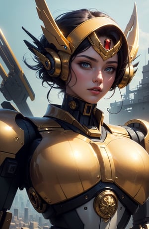 (masterpiece,  best quality,  beautiful and mecha aesthetic, gold asthetic:1.2), 1girl, goddess, portrait, digital painting, ([cyberpunk: ancient]:0.5), ultra highres,  8k,  4k, detailed, colorful, radiosity, automatic white balance, looking above, (digital art, fantasy art:1.3)