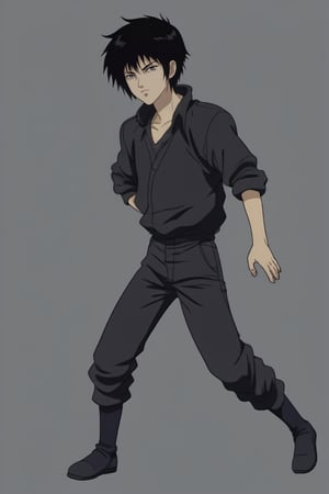 anime boy with pose, black hair,<lora:659095807385103906:1.0>