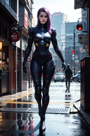 best photo in the world,The world's best sci-fi movie stills,(((full body))),1gril,(long hair:1.4),neon lights,cyberpunk,Convenience store entrance,rainy day,(((absurdres))),3d,(((perfect face))),(on the road),cyberpunk city,purple hair,facing viewer,(tears), complex 3d render ultra detailed of a beautiful porcelain profile woman android face, cyborg, robotic parts, 150 mm, perfect body,beautiful studio soft light, rim light, vibrant details, luxurious cyberpunk, lace, hyperrealistic, anatomical, facial muscles, cable electric wires, microchip, elegant, beautiful background, octane render, H. R. Giger style, 32k, best quality, masterpiece, illustration, an extremely delicate and beautiful, extremely detailed ,CG ,unity ,wallpaper, (realistic, photo-realistic:1.37),Amazing, finely detail, masterpiece,best quality,official art, extremely detailed CG unity 8k wallpaper, absurdres, incredibly absurdres, 