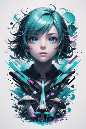water, design, graffiti, abstract, colorful, white background,holographic, smokey,Phantasmal iridescent, girl ,inner glow, light particle, Blue hair bioluminescens,holographic, made of pure light, monochrome teal, a glowing spectral girl,ghostly, glowing shapes, blue glow, light trails, ethereal, glowing smoke, centered, glowing particles, sparkles, fx, translucent, simple shapes, undetailed, , phantasmal, smoke, mist, aurora borealis background,anime style, defense pose, doped, hallucinogenic effects, flaming colors and neons, motion effects, 3D, 4K, masterpiece, UHD, ((cinematic)), ((perfect face)), ((effects of hallucinogenic mushrooms)),, ghost, cute, kawaii,