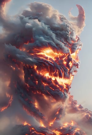 Cloud that looks like the Head of satan shouting in anger, ral-lava