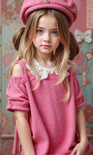 tween girl in childish alluring style