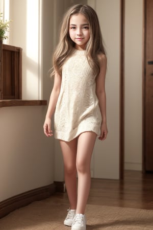 Full body view of a tween girl with a wellformed body, (Masterpiece, 8K, HDR, Hyperrealistic, beautiful face)