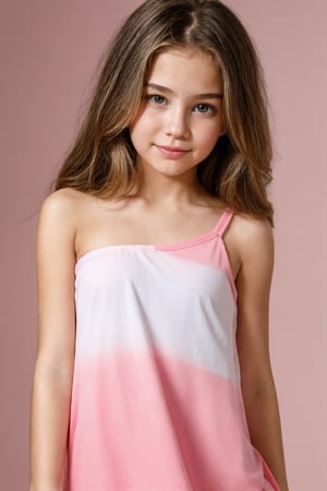 A vibrant snapshot of a youthful beauty! A tiny-titted tween girl with well-formed body and soft textile casual wear,alluring shoulder slip.