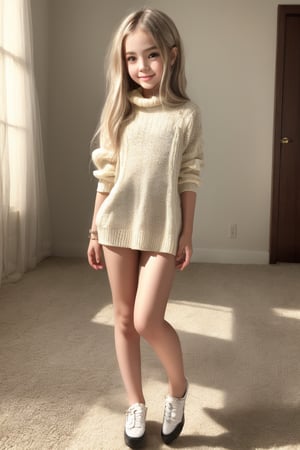 Full body view of a tween girl with a wellformed body, (Masterpiece, 8K, HDR, Hyperrealistic, beautiful face)