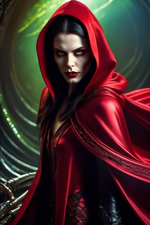 (Bipolar Painting:1.85) of (Simple illustration:1.8) of ((A seductive vampire with alluring charm, fangs, and a crimson cloak. Seductive reds, vampiric blacks, and mysterious shadows. Alluring and bloodthirsty.:1.3)), masterpiece, best quality, Volumetric Lighting, Volumetric Light, Volumetric, Natural Lighting, absurdres, high resolution, (8k resolution), 8k, 8kres, 8k res, high details, detailed and intricate, intricate details, high intricate details, absurd amount of details, super resolution, ultra hd, megapixel, Deep Focus, Hip Level Shot, Quarter Turn Camera Staging, From Front, From Side, "Frontal Full Body Pose, Highlights the overall body shape and symmetry", "Futuristic, Sci-fi, Sleek, Cutting-edge", ,(by Artist Ethan Van Sciver:1.7),(by Artist H.R. Giger:1.7),(Emo Art:1.8)
