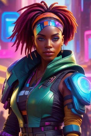 african hydropunk bounty hunter, science fiction, highly detailed, digital painting, beautiful eyes, symmetry, concept art, sharp focus, illustration, global illumination, radiant light, synthwave colors, detailed and intricate environment, art by artgerm and greg rutkowski and magali villeneuve and ilya kuvshinov!