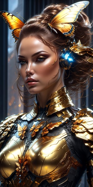 8k portrait of beautiful cyborg with brown hair, intricate, elegant, highly detailed, majestic, digital photography, art by artgerm and ruan jia and greg rutkowski surreal painting gold butterfly filigree, broken glass, (masterpiece, side lighting, finely detailed beautiful eyes: 1.2), hdr,unreal engine render + a goddess, unreal 6 breathtaking detailed, 8k, digital art, artgerm, 3d, Movie Still, warm color, vibrant, volumetric light, full body portrait


