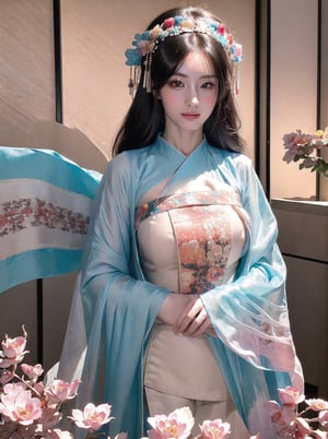 (masterpiece, top quality, best quality, official art, beautiful and aesthetic:1.2), (1girl), extreme detailed,(abstract, fractal art:1.3),highest detailed, detailed_eyes, light_particles, hanfu,jewelry, sexy, (nsfw),