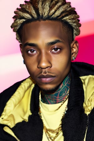 ( nkneghmn 1Boy (((Black Boy))) (Caramel skin Moor)), ((Braided Hair)), ((Instagram Hair Stylist)), Beautiful elaborate Colorful light green eyes, Who Happens to be Wearing Streetwear Clothing, broken gold ribbon,  worn clothes, cyberpunk, scars, dirty body, outdoor, city, lots of  tattoos, (extremely detailed CG unity 8k wallpaper), (masterpiece), (best quality), (ultra-detailed), (best illustration),(best shadow), (an extremely delicate and beautiful), fine detail, (bloom), (shine), detailed eyes, (waifu, anime, exceptional, best aesthetic, new, newest, best quality, masterpiece, extremely detailed), ,cartoon ,real, gold accessories, torn clothes, scars, outdoor, city, tattoos on the body, , writing on clothes, sword, (extremely detailed CG unity 8k wallpaper), (masterpiece), (best quality), (ultra-detailed), (best illustration),(best shadow), (an extremely delicate and beautiful), fine detail, (bloom), (shine), Beautiful, detailed eyes, (waifu, anime, exceptional, best aesthetic, new, newest, best quality, masterpiece, extremely detailed), ,cartoon ,(EnergyVeins:1.4),ghmn,3DMM, More Detail