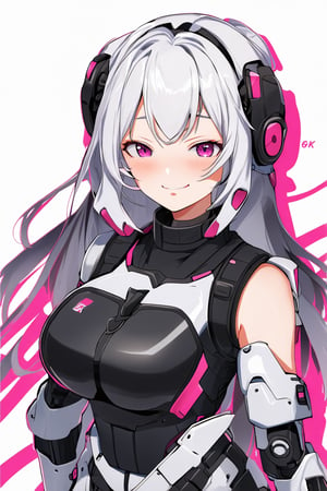 anime style, anime girl, smile, Mech female warrior