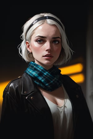 (dark shot:1.1), epic realistic, portrait of girl in pearl earring, blue eyes, tartan scarf, white hair by atey ghailan, by greg rutkowski, by greg tocchini, by james gilleard, by joe fenton, by kaethe butcher, gradient yellow, black, brown and magenta color scheme, grunge aesthetic, graffiti tag wall background, art by greg rutkowski and artgerm, soft cinematic light, adobe lightroom, photolab, hdr, intricate, highly detailed, (depth of field:1.4), faded, (neutral colors:1.2), (hdr:1.4), (muted colors:1.2), hyperdetailed, (artstation:1.4), cinematic, warm lights, dramatic light, (intricate details:1.1), complex background, (rutkowski:0.66), (teal and orange:0.4)
