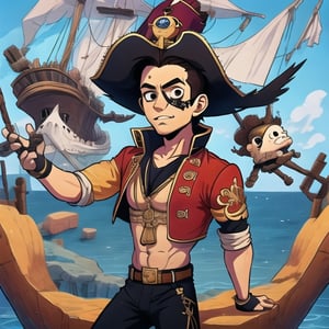 Male pirate on a ship
,High detailed 