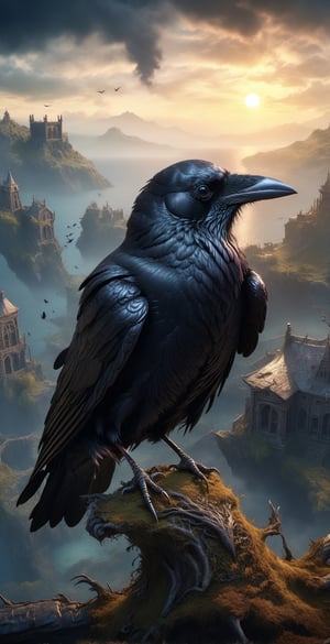 (dark magic), (grim), the raven ,(intricate details), (hyperdetailed), 8k hdr, high detailed, lot of details, high quality, soft cinematic light, dramatic atmosphere, atmospheric perspective