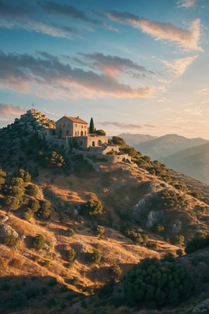 a rugged, sun-soaked landscape of Corsica, the Mediterranean breeze carrying whispers of change. In the midst of this backdrop stands a modest stone house, nestled amidst rolling hills and olive groves. The picture portrays a baby Napoleon, 






, cinematic shot + dynamic composition, incredible detail, sharpness, details + intricate details + professional lighting, film lighting + 35mm + Anamorphic + Lightroom + Cinematography + Bokeh + Flares + Film Grain + HDR10 + 8K + Roger Deakins, ((Cinematic)),greg rutkowski