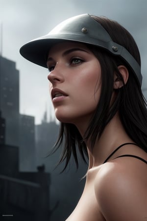 1 girl. Full body, beautiful girl, beautiful realistic face, distant, medium combat shot, (masterpiece, top quality, best quality,  beautiful and aesthetic:1.2), (fractal art:1.2),absurdres, highres, ultra detailed, Ultra-precise depiction, Ultra-detailed depiction, realistic face, solo, dark hair, space modular combat battle helmet with transparent visor, dynamic pose, floating hair, (skinny: 1.2), A woman in extremly from Hallo-detailed battle armor, full body, science fiction, detailed eyes, hyper-detailed, symmetrical face, sharp focus, looking into the camera, chiaroscuro, professional, realistic, rough, gritty, Olivia de Berardinis, sharp focus, sparks, racks, system unit, motherboard, by pascal blanche rutkowski repin artstation hyperrealism painting concept art of detailed character design matte painting, 4 k resolution blade runner
 Backgroun gray, high mounting, 4K, mistic light