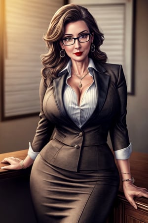 (masterpiece, best quality:1.2), (detailed), 1girl, mature female, 50 years old politician milf lady, milf, lipstick, makeup, glasses, wide hips, thick thights, medium breast, detailed hair, ultra detailed face, perfect eyes, perfect face, classroom, full body view, ((front view)), pencil skirt,