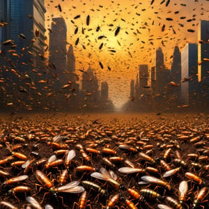 (masterpiece, top quality, best quality:1.2), (detailed), myriads of insects, milions of bugs, cockroaches, gigantic swarm, flyes, insectoids, horrible mass of insects, big city, (massive amount of insects blotted out the sky)