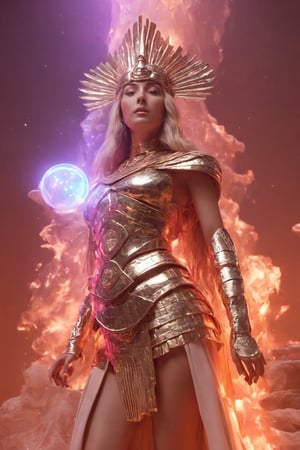(in Egypt), (Pyramid Egypt behind), (character Isis), egyptian style, ((full body)), fire as part of human body, blonde_hair, nature, subsurface scattering, transparent, translucent skin, glow, bloom, Bioluminescent liquid,3d style,cyborg style,Movie Still,Leonardo Style, warm color, vibrant, volumetric light, xxmix_girl, Monica Bellucci, realistic skin:1.5, (Coral), dfdd, (translucent blooms), aw0k, (((floating energy bubbles))), Floating:1.5, huayu, dancing, 6000, LostRuins, scenery