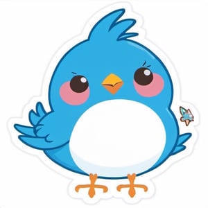 blue bird, white background, sticker,sticker