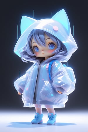 Full body, 3d artwork,  super cute girl, pop mart toys,  front view, super detail, blind box, T pose,Cute female  cyberpunk hacker with blue colored glasses, in a jacket with a Beanie long grey hair half teeshirt ripped jeanscyberpunk 2077 poster art, unreal engine, cozy indoor lighting, artstation, best quality, 3d icon clay render, blender, OC renderer, full body reference sheet, dribble, high detailed, 8k, studio lighting, 3D rendering, Nintendo trendy, best details, higdefinition, high resolution,cute cartoon 
