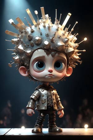 Character portrait of  Max Born, standing on stage, side profile, caricature, chibi, kawaii,3d rendering, octane rendering, volumetric light, victorian fashion, metallic, highly-detailed symmetric face, detailed eyes, ultra sharp, highest quality, art by Anja Millen and George Cruikshank and Bordalo II, smooth, sharp focus, trending on artforum, behance hd, kids story book style, muted colors, watercolor style