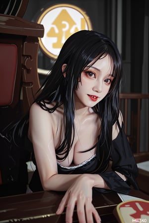 (highest quality , award-winning digital oil , masterpiece:1.3), 1girl, (evil goth vampire girl:1.2), seductive love gaze at camera, anime waifu style, intricate, wonderful stunning beautiful full body feminine 22 year, (natural NO makeup), hyper-realistic hair and hyper-realistic beautiful eyes, (wearing Vampire Gothic outfit:1.2) with deep exposed visible cleavage and tight arousing muscles and abdomen, intricately detailed , feminine extremely detailed intricate wonderful natural beauty waifu face with romance glamour soft skin and lips and red blush cheeks and cute sadistic smile , hyper-realistic perfect anatomy posing in perfect epic cinematic composition with perfect colors and shadows , epic cinematic post-production with (gritty lifelike details and heavy strokes) , professional sharp focus RAW photography with cinematic depth of field DOF and hyper-realistic cinematic volumetric dramatic 3d lighting, (sexy, medium breast), 16k, UHD, HDR,(Masterpiece:1.5),(best quality:1.5), RAW candid cinema, studio, 16mm, ((color graded portra 400 film)) ((remarkable color)), (ultra realistic), textured skin, remarkable detailed pupils, ((realistic dull skin noise)), ((visible skin detail)), ((skin fuzz)), (dry skin) shot with cinematic camera